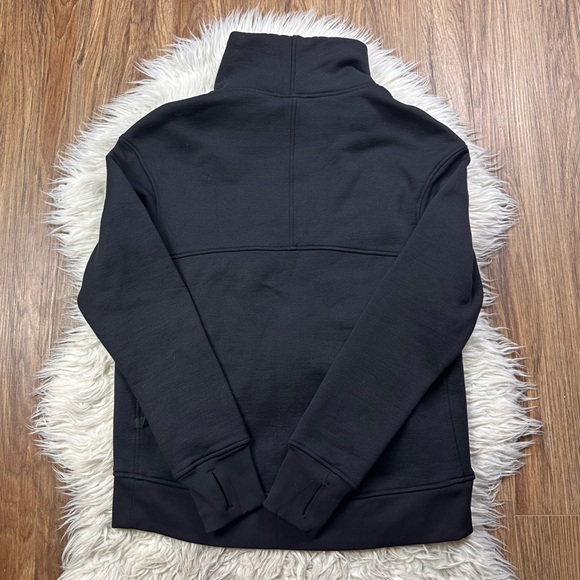 Lululemon Kick The Cold Funnel Neck Fleece Lined Sweatshirt In Black - Picture 4 of 5